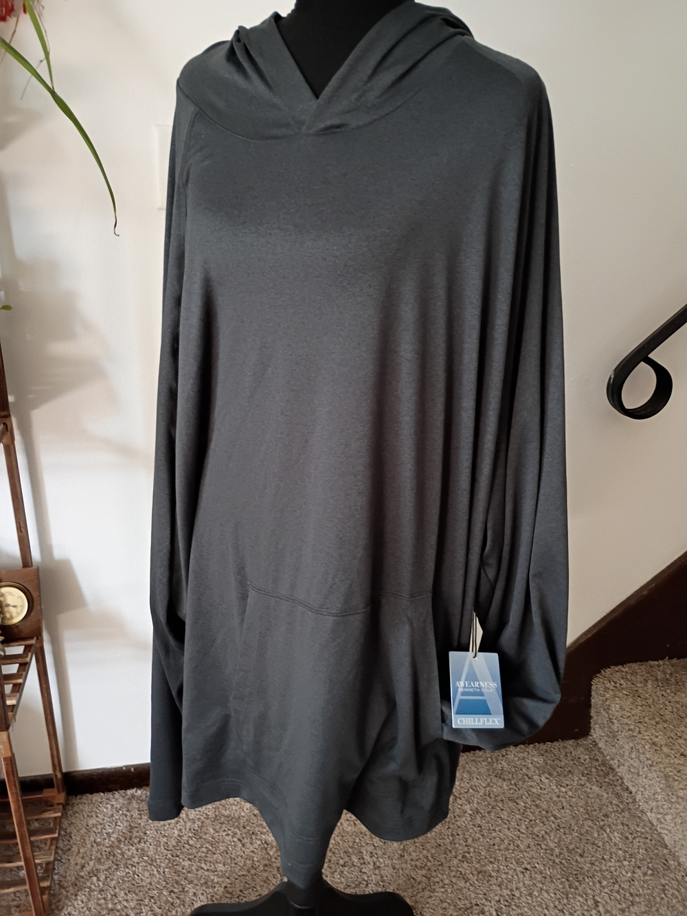 Awearness Kenneth Cole Chillflex Men's Lightweight Crewneck Hoodie Charcoal Gray